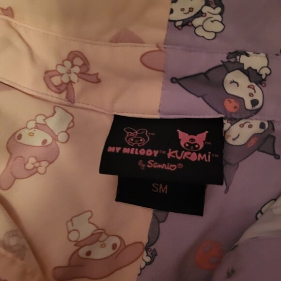 Hottopic My Melody & Kuromi Split Girls Oversized Woven Button-Up - Picture 5 of 8